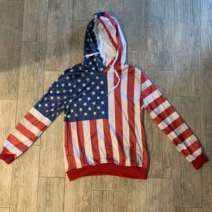 American flag hoodie -new